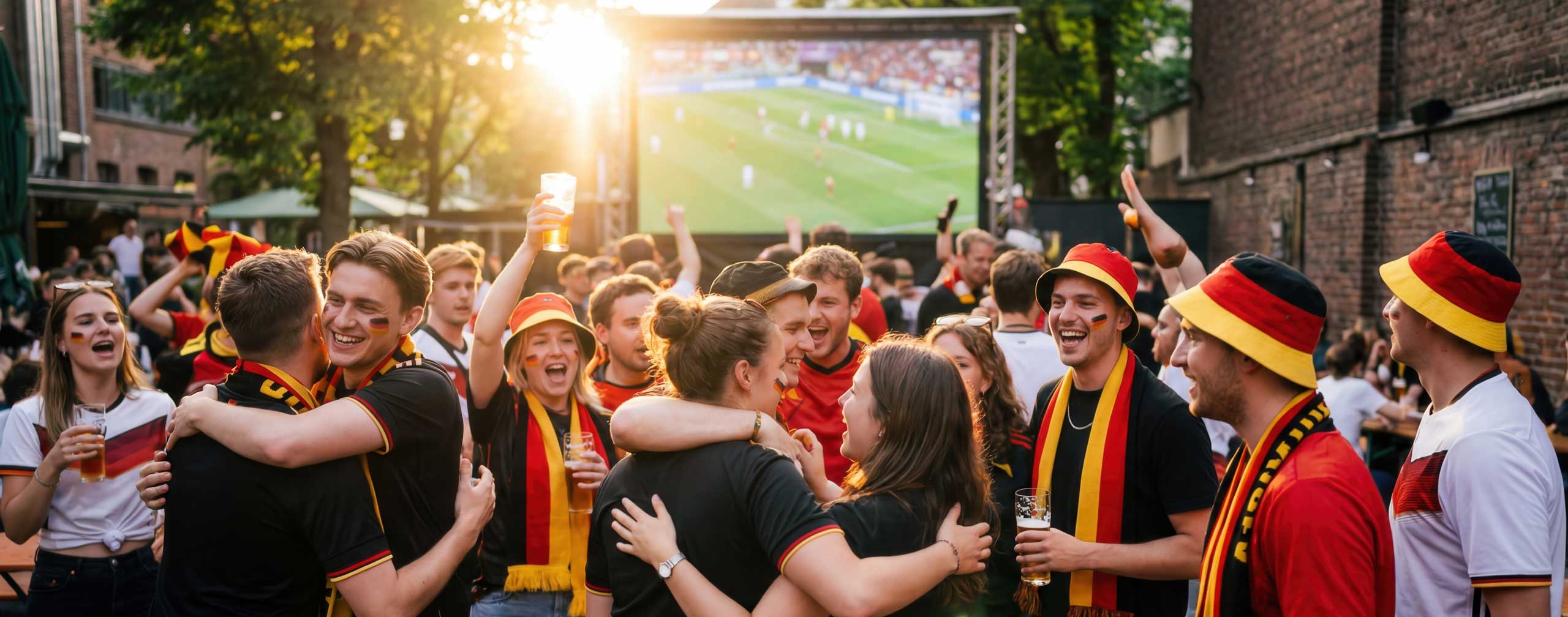 Fußball-Fans feiern beim Public Viewing